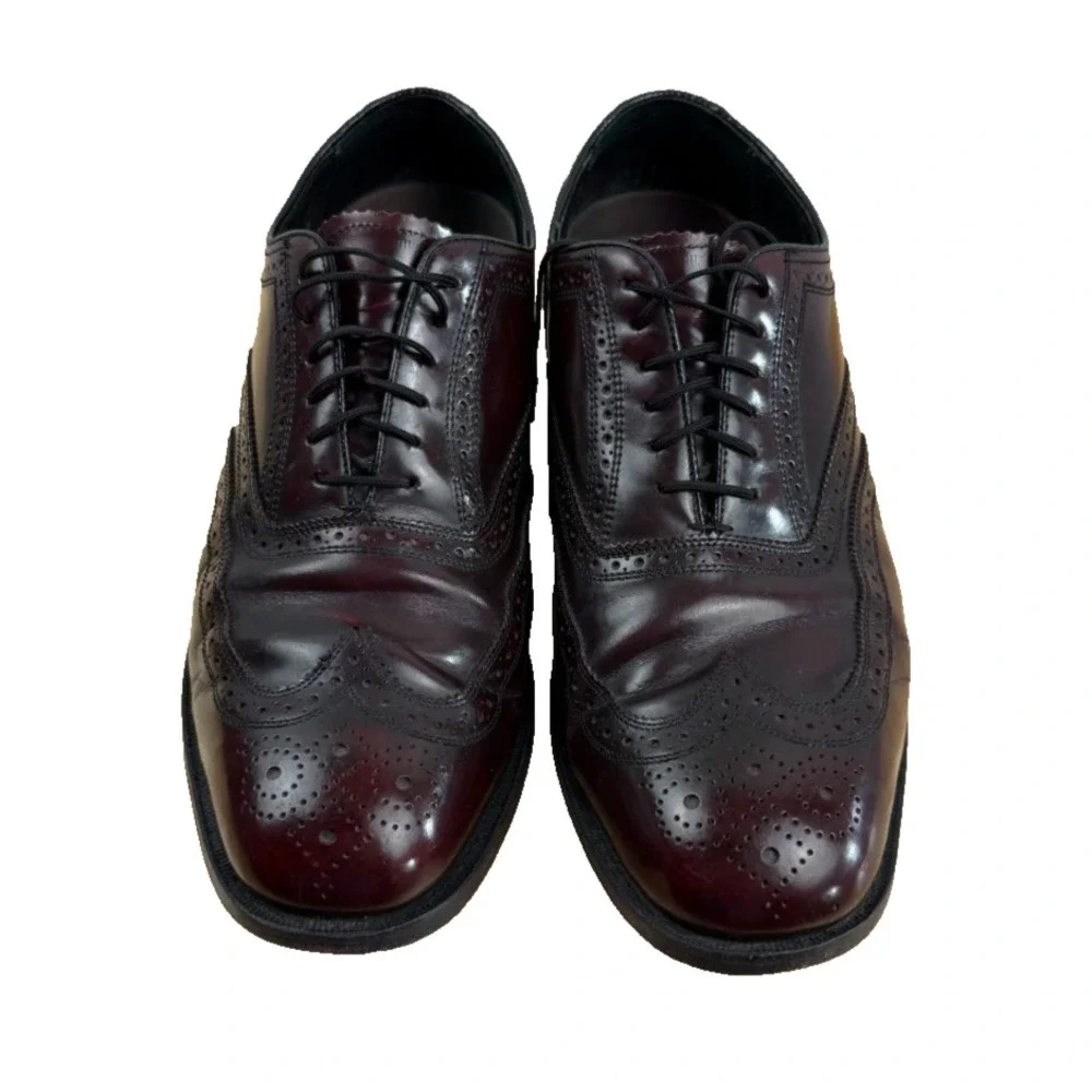 Florsheim Mens Burgundy Leather Wingtip Oxford Dress‎ Shoes 17066-06 Size 11